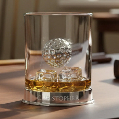 Personalised Golf Pewter Whisky Tumbler