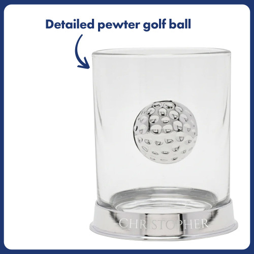Personalised Golf Pewter Whisky Tumbler