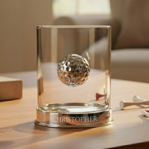 Personalised Golf Pewter Whisky Tumbler