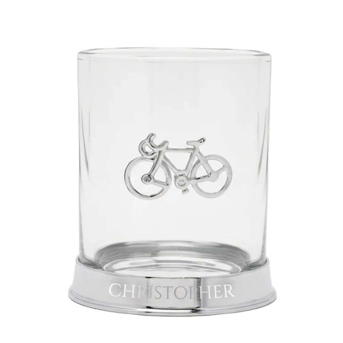 Personalised Cycling Pewter Whisky Tumbler