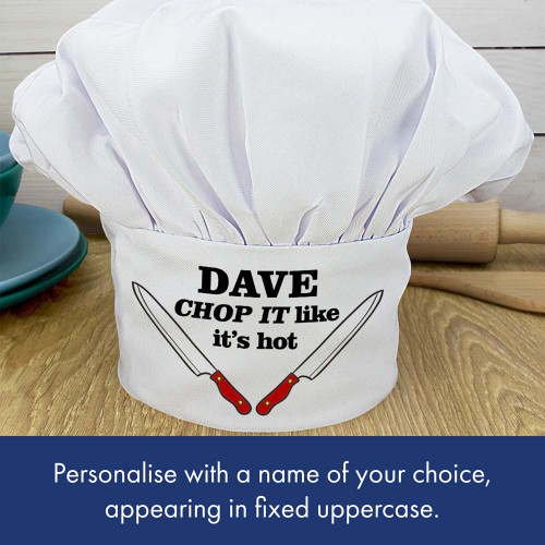 Personalised Chop It Like It's Hot Chef Hat