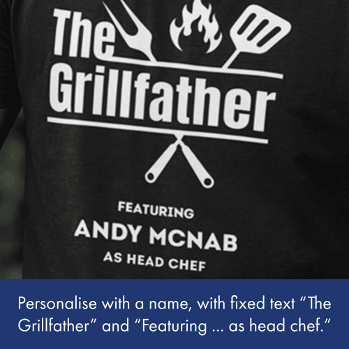 Personalised Black Grillfather T-Shirt