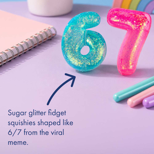 6 7 Glitter Sugar Squishy