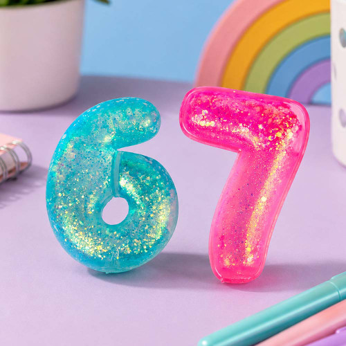 6 7 Glitter Sugar Squishy
