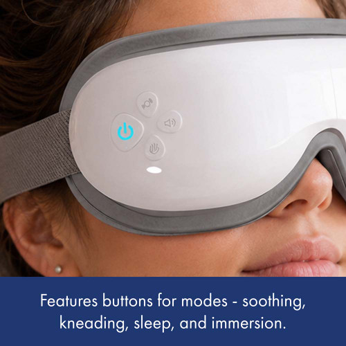 A close up of the 4 mode buttons that include soothing, kneading, sleep, and immersion.