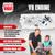 A smiling man and boy look at the box for the V8 Engine kit, with all 250+ model parts displayed above them.