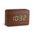 Click Brick Walnut Alarm Clock Green LED