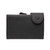 A closed black C-Secure cardholder wallet with a pebbled leather finish, a snap fastener, and a card ejector tab at the top.