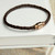  Personalised Men's Woven Leather Bracelet With Gold Clasp