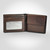 Police Metal Leather Overflap Coin Wallet in Brown