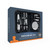 The retail box for the 10-piece men's grooming kit, showing the open black carry case with silver tools arranged inside.
