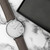 Personalised Men's Leather Watch In Ash (Serif)