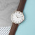 Personalised Men's Leather Watch In Brown (Sans Serif)