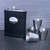 Black Leather Flask Set With Cups