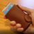 RFID Leather Cardholder Wallet in Tan