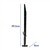 The Dark Saber Desk Light standing upright on its base, with dimension lines showing its 59.5cm height and 8cm base width.