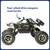 Black Rock Crawler RC truck with gold details, its suspension flexed to show how its four-wheel drive handles all terrains.