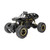 A black Rock Crawler RC truck with gold-coloured details, large treaded tyres, and visible suspension on a white background.