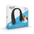 The BeCool neck fan retail box, showing how it is rechargeable, compact, hands free and has speed settings.