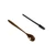 The Whiskey Smoker accessories: a small, bronze-coloured spoon for wood chips and a black bristle cleaning brush.