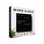The Word Clock in its black and white retail box. The packaging shows it is powered by USB or 3 double A batteries.