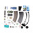 The contents of the advent calendar laid out, including car body shells, road sections, and electronics.