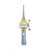A yellow and grey handheld electronic sport fishing game shaped like a fishing rod, with a reel and a pixelated LCD screen.