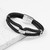 Personalised Men's Infinity Dual Leather Bracelet Silver
