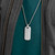 Personalised Men's Metallic Silver Dog Tag Necklace