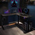 Cougar Height Adjustable Corner Gaming Desk with Mousepad Black