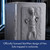 Close-up of a grey mini fridge door with a detailed sculpture of Han Solo from Star Wars frozen in carbonite.