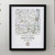 Personalised Present Day Compass Map Framed Poster