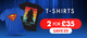 2 for £35 on T-shirts shop now!