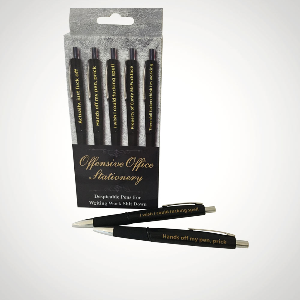 Personalised Profanity Pens Set, Sweary, Insulting Office Gift