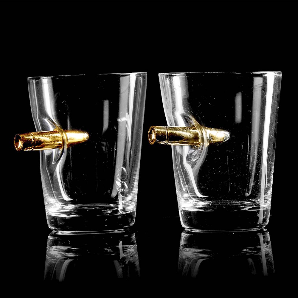 Bullet Shot Crystal Spirit Glasses – Pack of 2 by Bar Bespoke