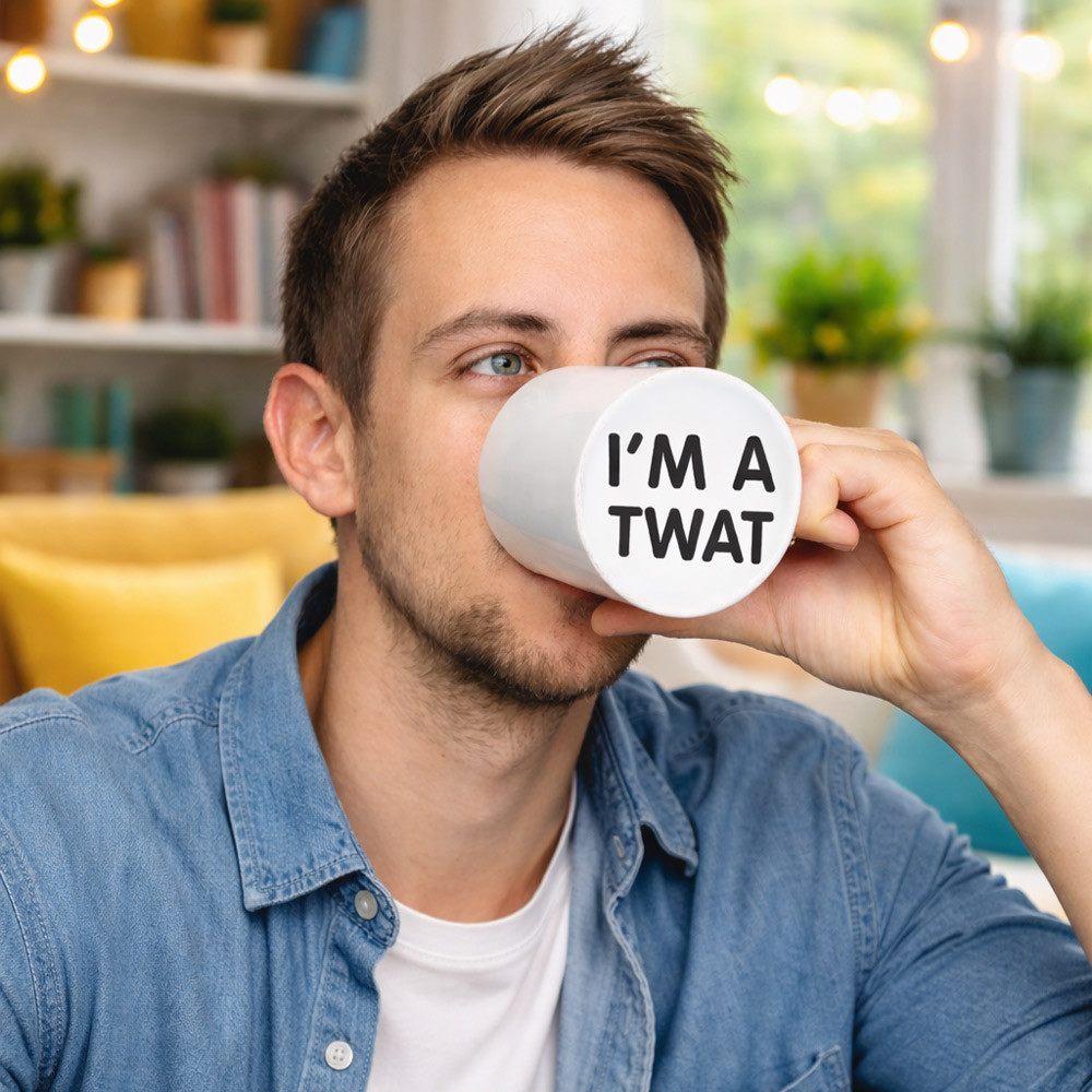 Menkind White I'm A Twat Mug