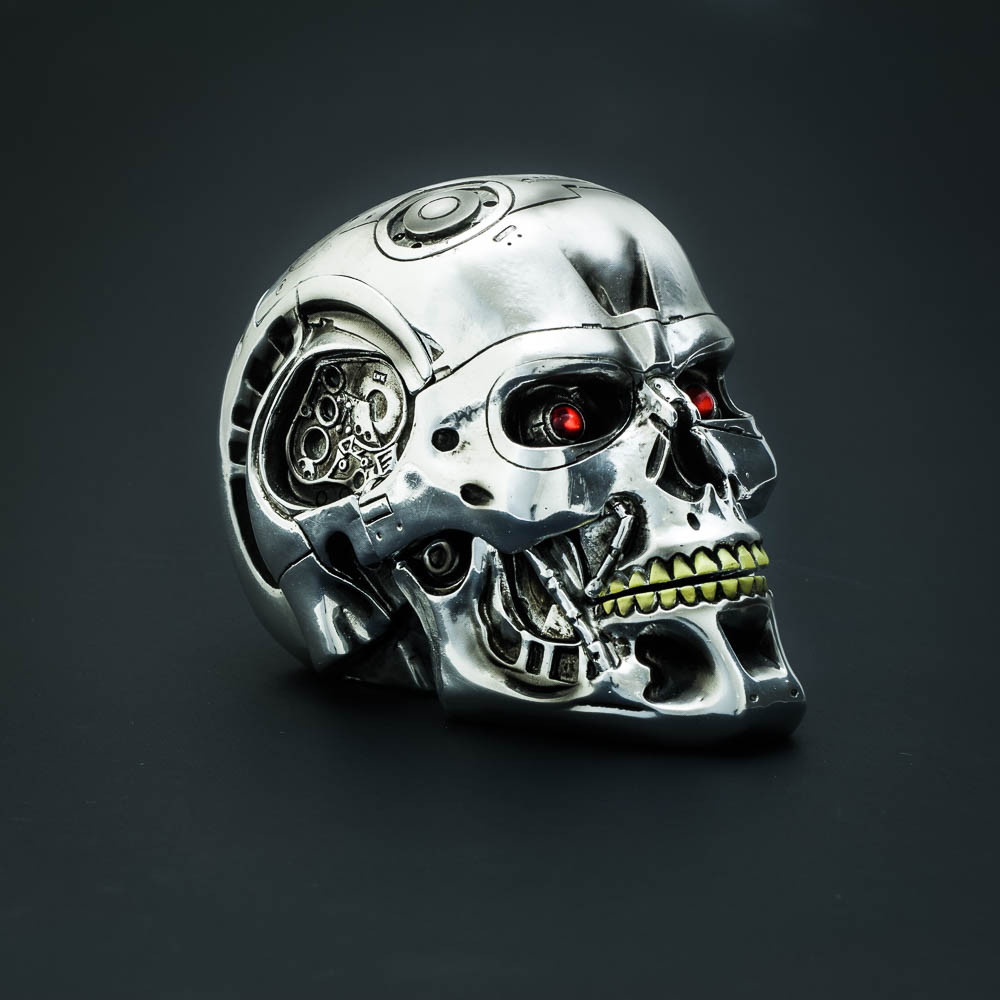 Paramount T-800 Terminator Skull Storage Box Red 18cm Resin Trinket Holder