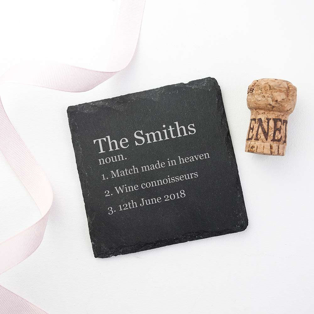 Personalised 'Definition of...' Square Slate Keepsake