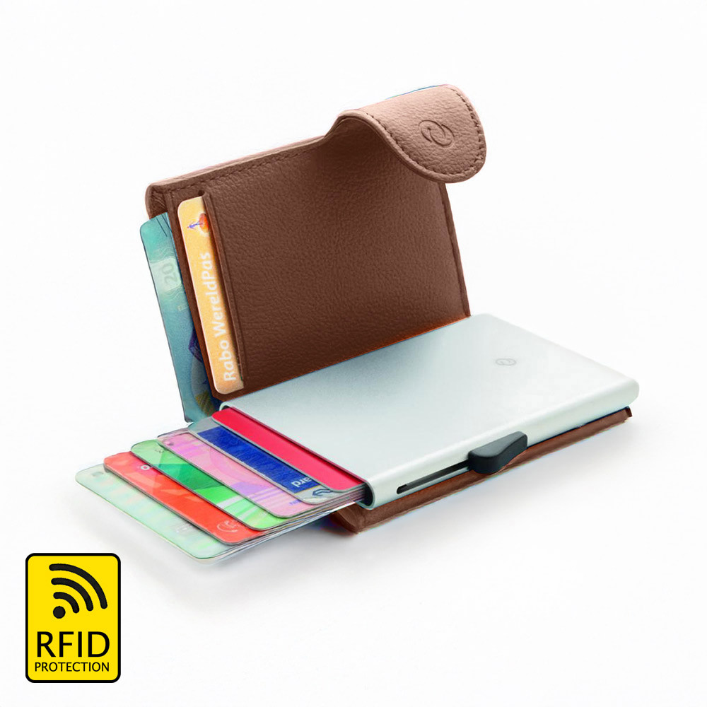C-Secure Brown Rfid Cardholder Wallet