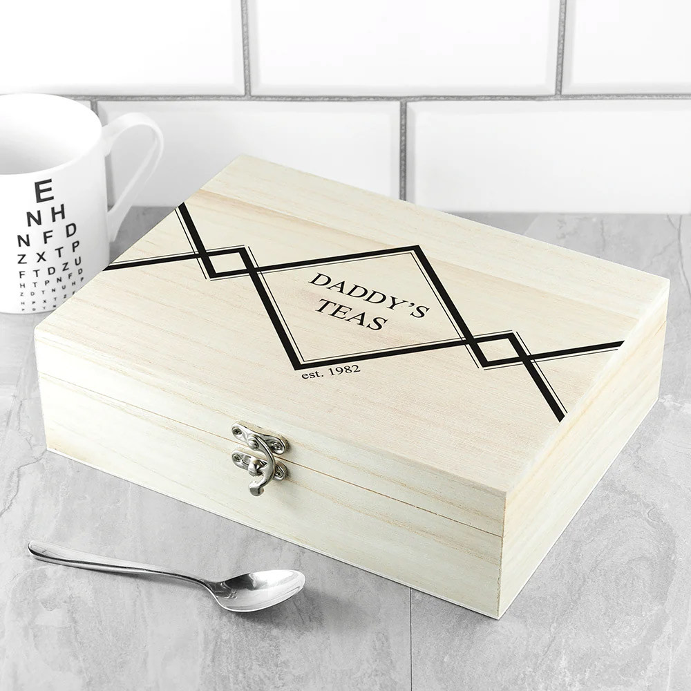 Personalised Wooden Tea Box