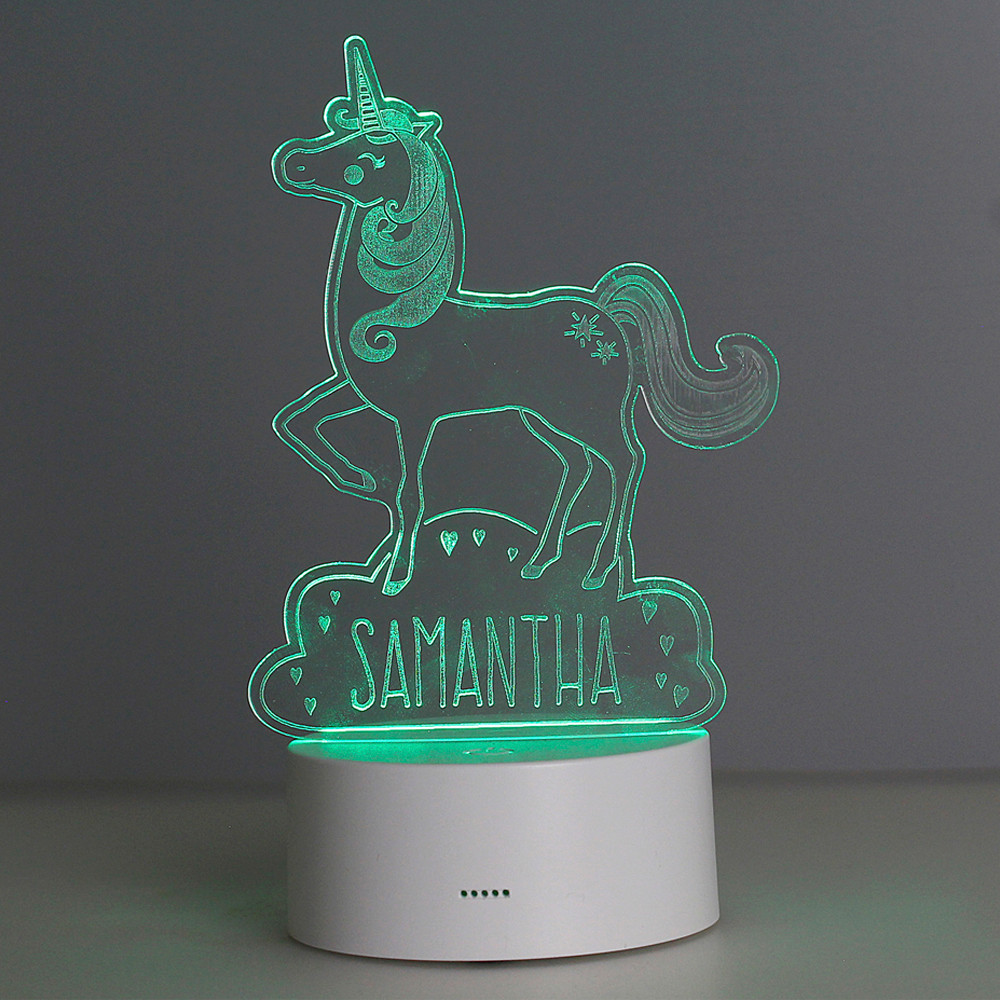 Personalised Memento Company Light Personalised Unicorn Colour-Changing Night