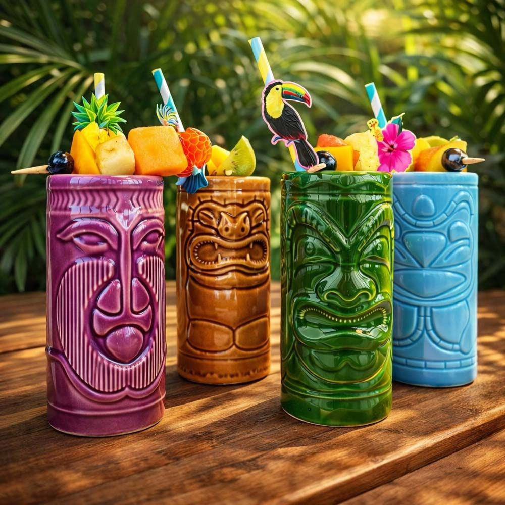 Mikamax Tiki Mug Set Of 4