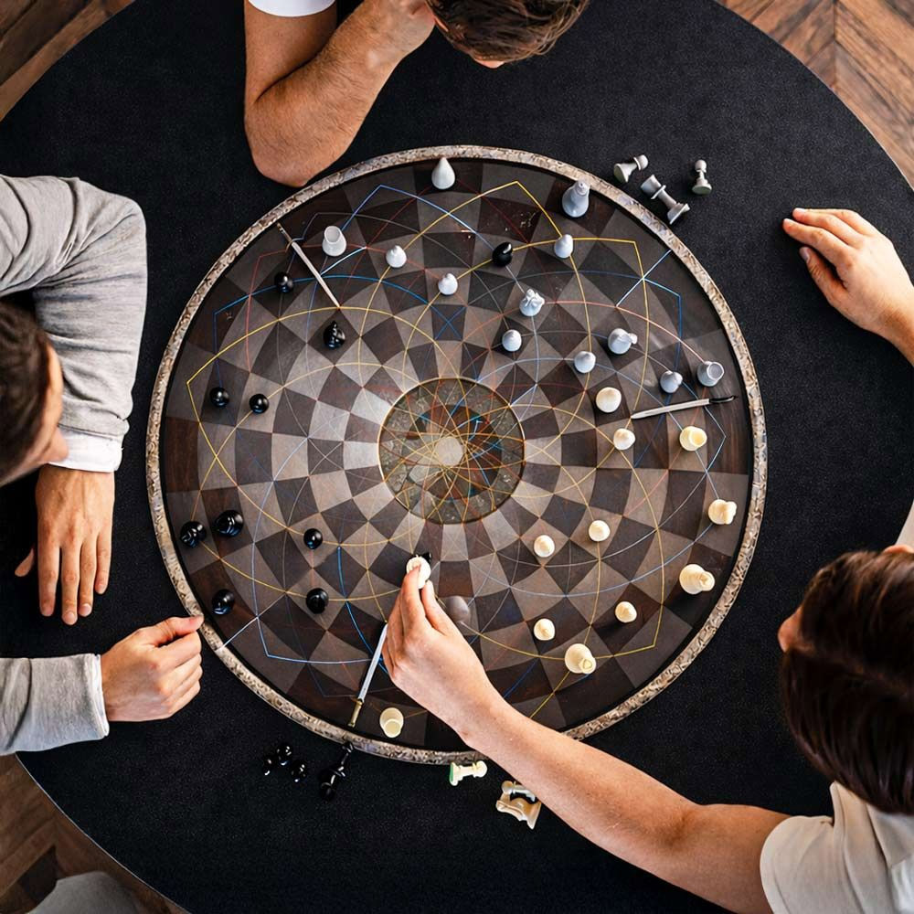 Mikamax White/Grey/Black Chess For Three