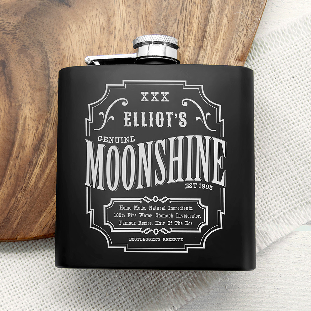 Personalised Vintage Moonshine Hip Flask
