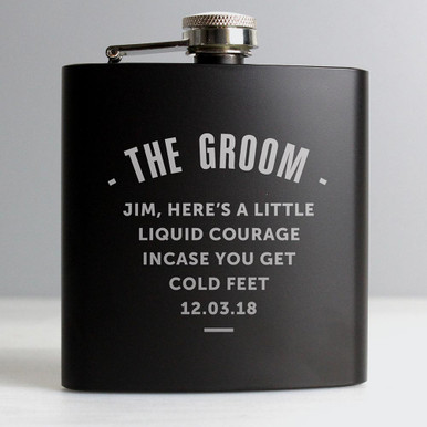 Personalised Memento Company Personalised Hip Flask Black