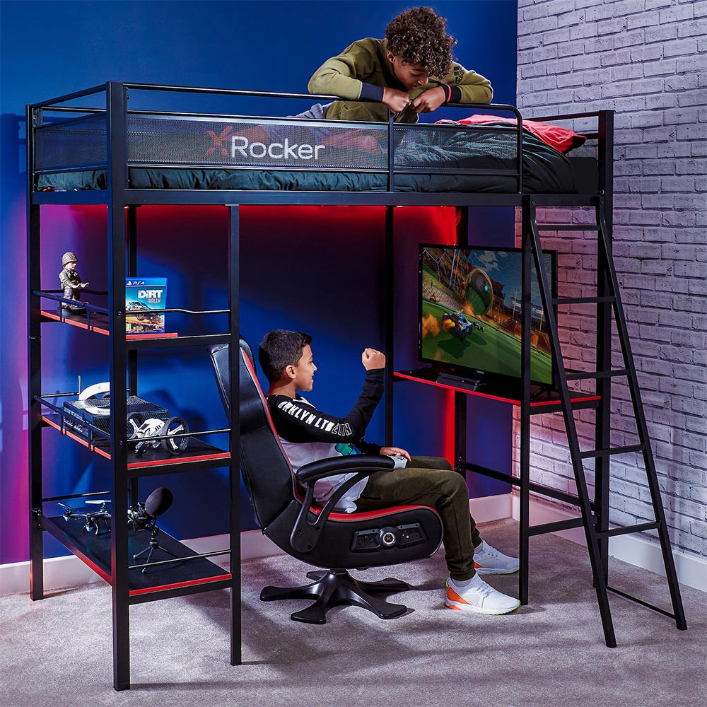 X Rocker Fortress Gaming Bunk Bed with Desk