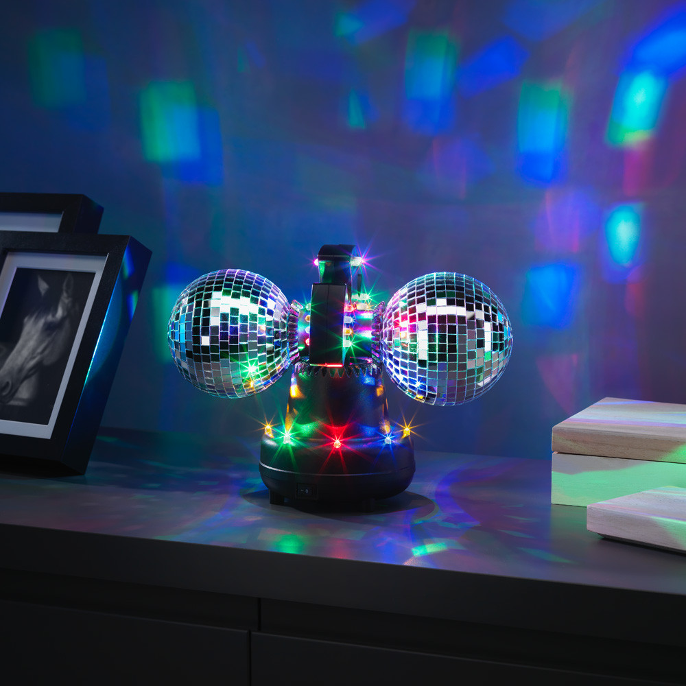 Twin Disco Ball in Black