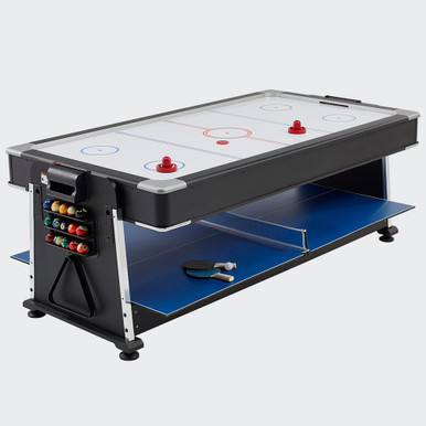 Revolver 3 in 1 Games Table – Pool, Air Hockey, Table Tennis in Black