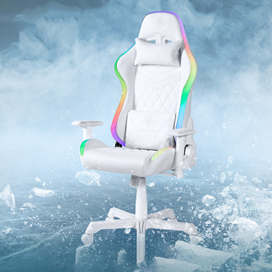 Deltaco RGB Faux Leather Gaming Chair White