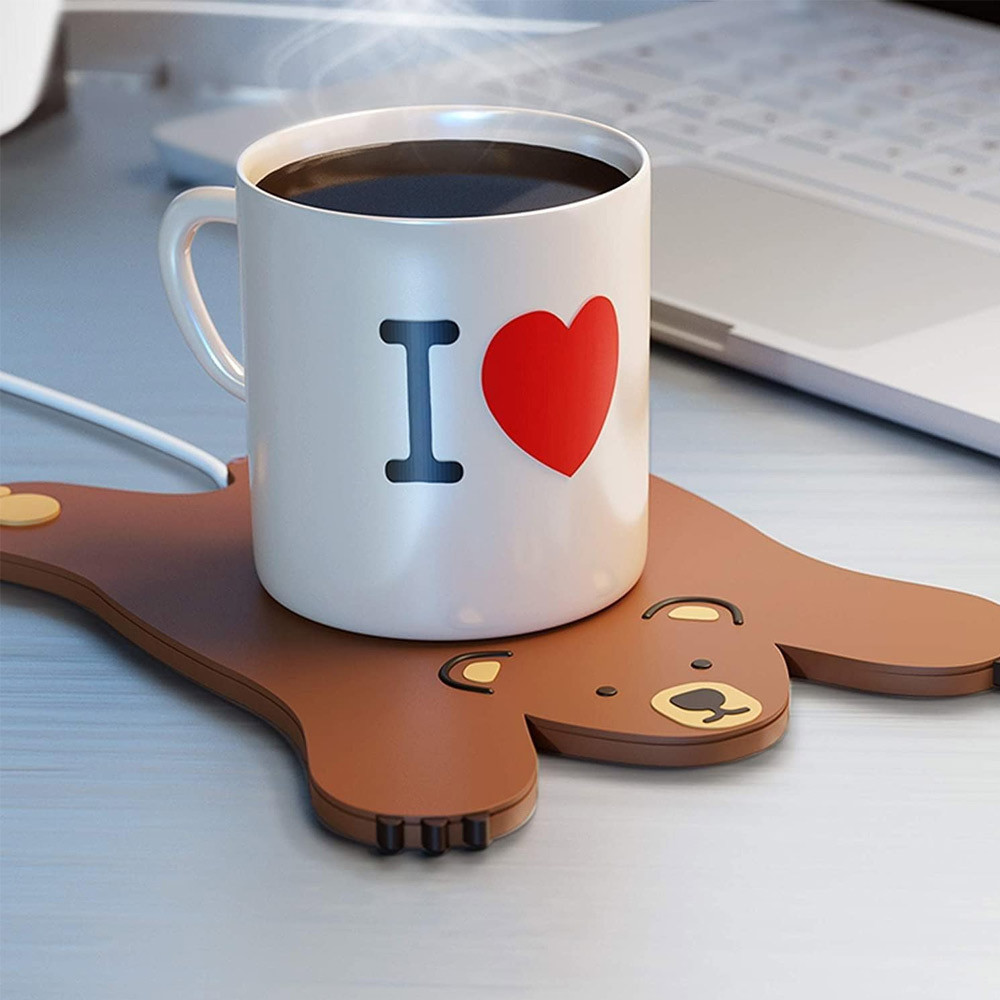Mustard Sleepy Bear Usb Cup Warmer